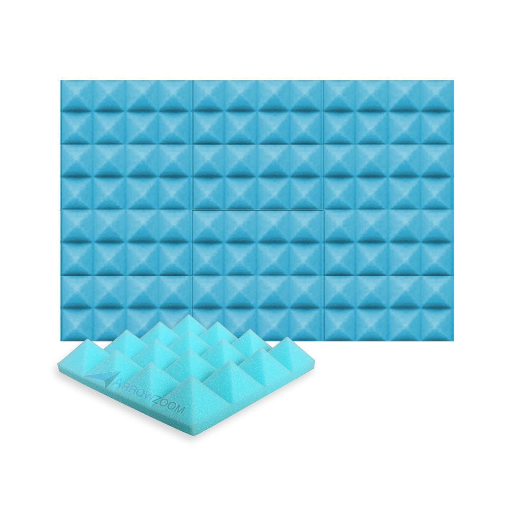 New 6 Pcs Bundle Pyramid Tiles Acoustic Panels Sound Absorption Studio Soundproof Foam 8 Colors KK1034