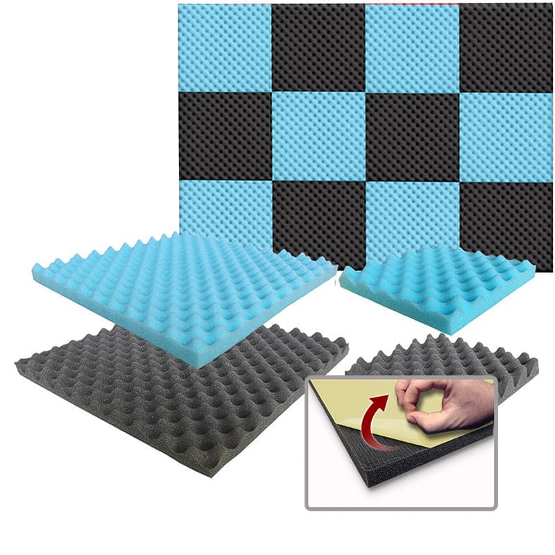 silexofy Eggcrate Convoluted Series Acoustic Foam - Baby Blue x Black Bundle - KK1052
