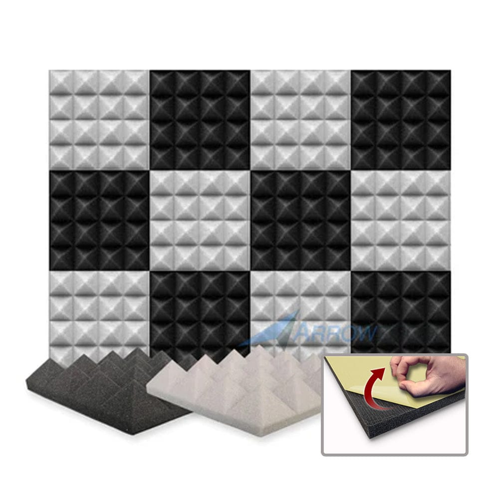 silexofy Pyramid Series Acoustic Foam - Black x Gray Bundle - KK1034