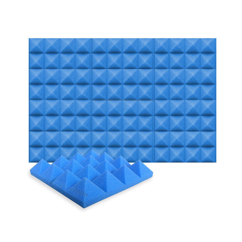 New 6 Pcs Bundle Pyramid Tiles Acoustic Panels Sound Absorption Studio Soundproof Foam 8 Colors KK1034