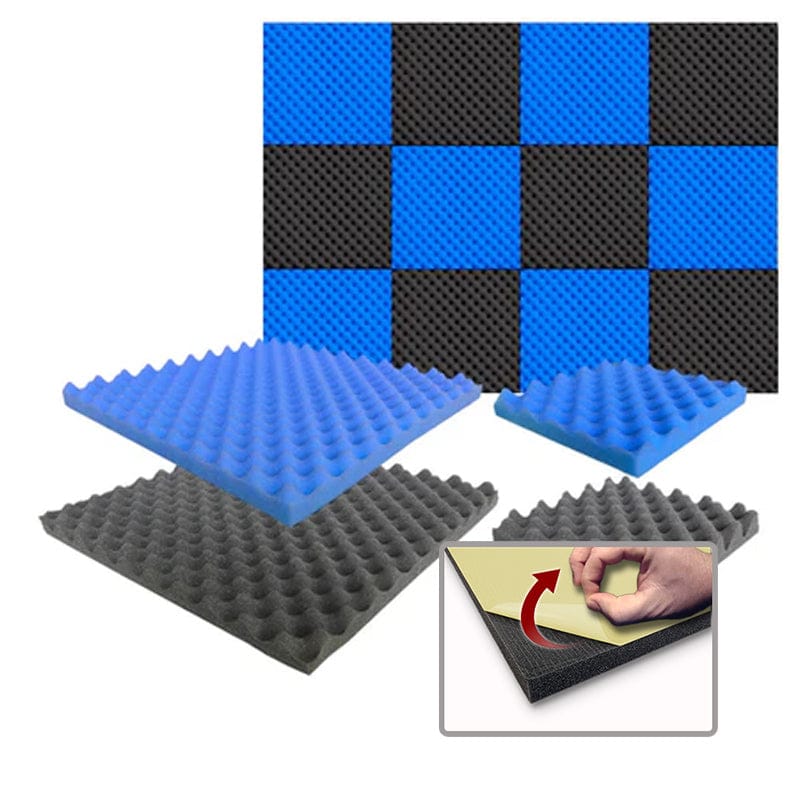 silexofy Eggcrate Convoluted Acoustic Foam - Series Black x Blue Bundle - KK1052