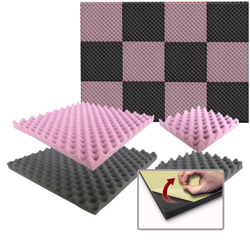 silexofy Eggcrate Convoluted Series Acoustic Foam - Black x Burgundy Bundle - KK1052
