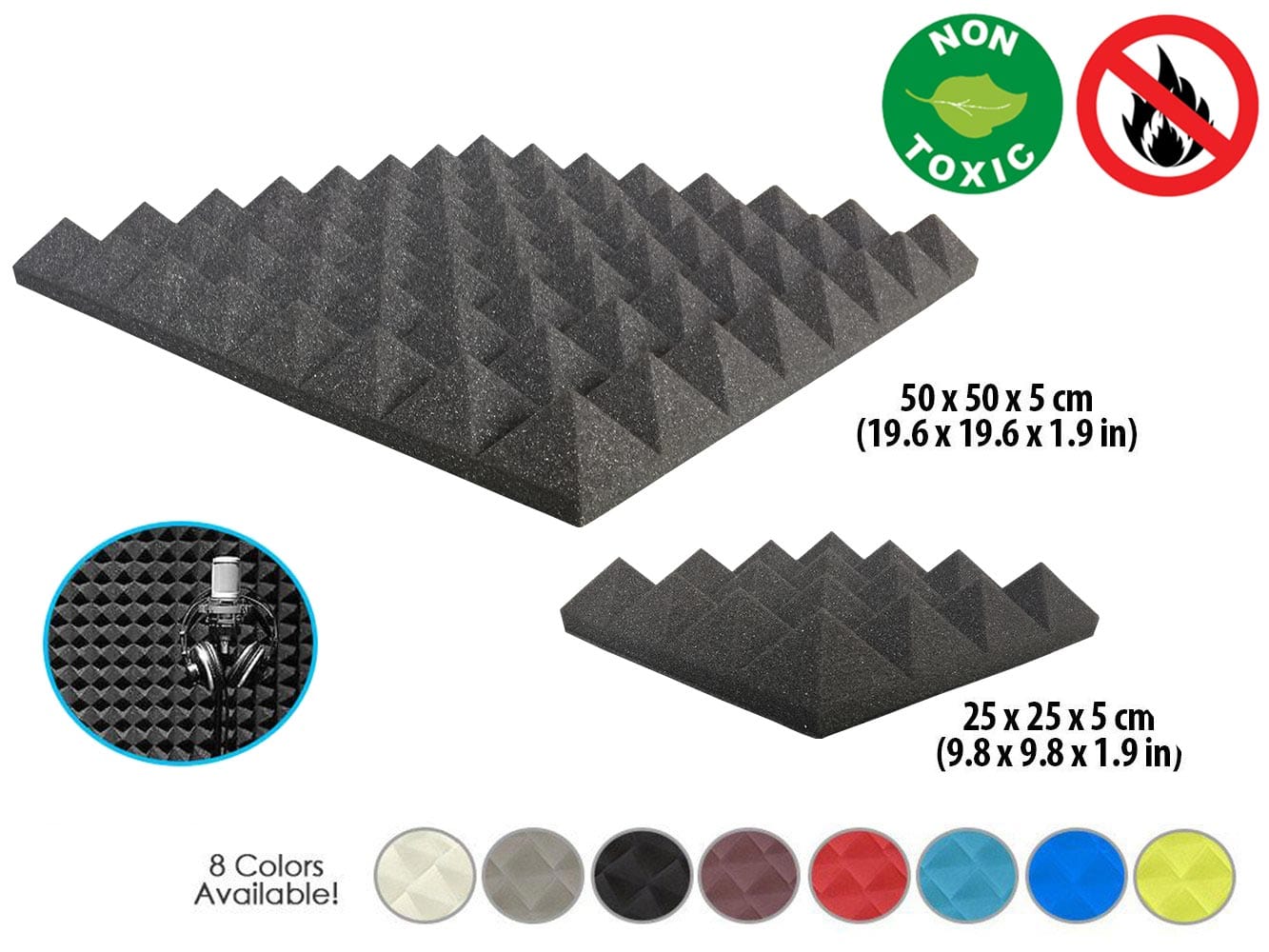 New 1 Pc Pyramid Tile Acoustic Panel Sound Absorption Studio Soundproof Foam KK1034