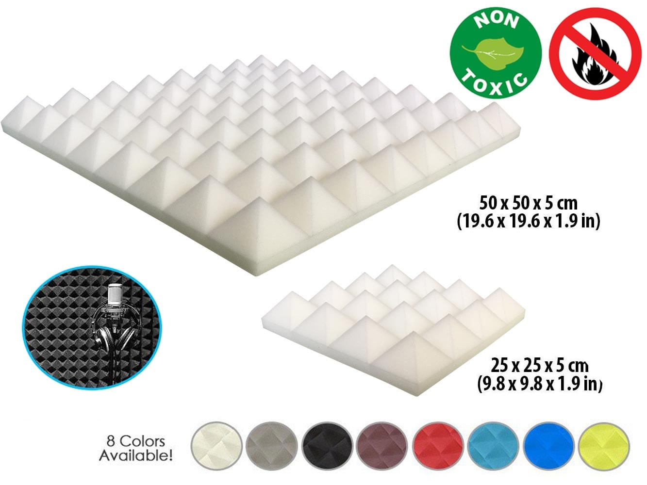 New 1 Pc Pyramid Tile Acoustic Panel Sound Absorption Studio Soundproof Foam KK1034