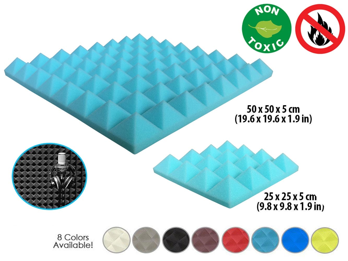 New 1 Pc Pyramid Tile Acoustic Panel Sound Absorption Studio Soundproof Foam KK1034