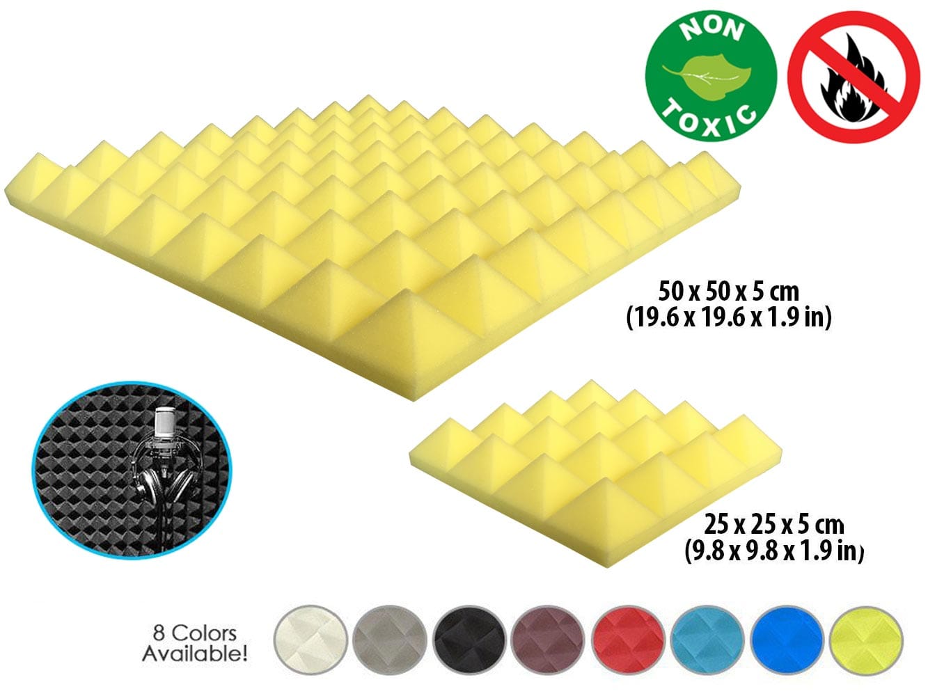 New 1 Pc Pyramid Tile Acoustic Panel Sound Absorption Studio Soundproof Foam KK1034