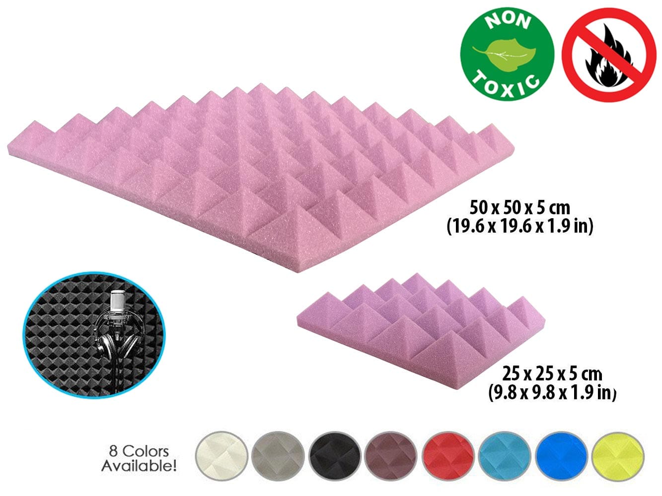 New 1 Pc Pyramid Tile Acoustic Panel Sound Absorption Studio Soundproof Foam KK1034