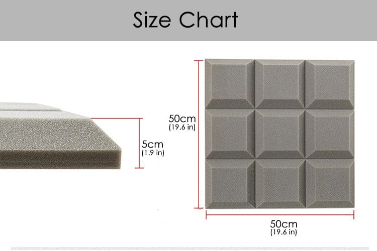 New 48 pcs Bundle Bevel Grid Type Acoustic Panels Sound Absorption Studio Soundproof Foam 7 Colors KK1046