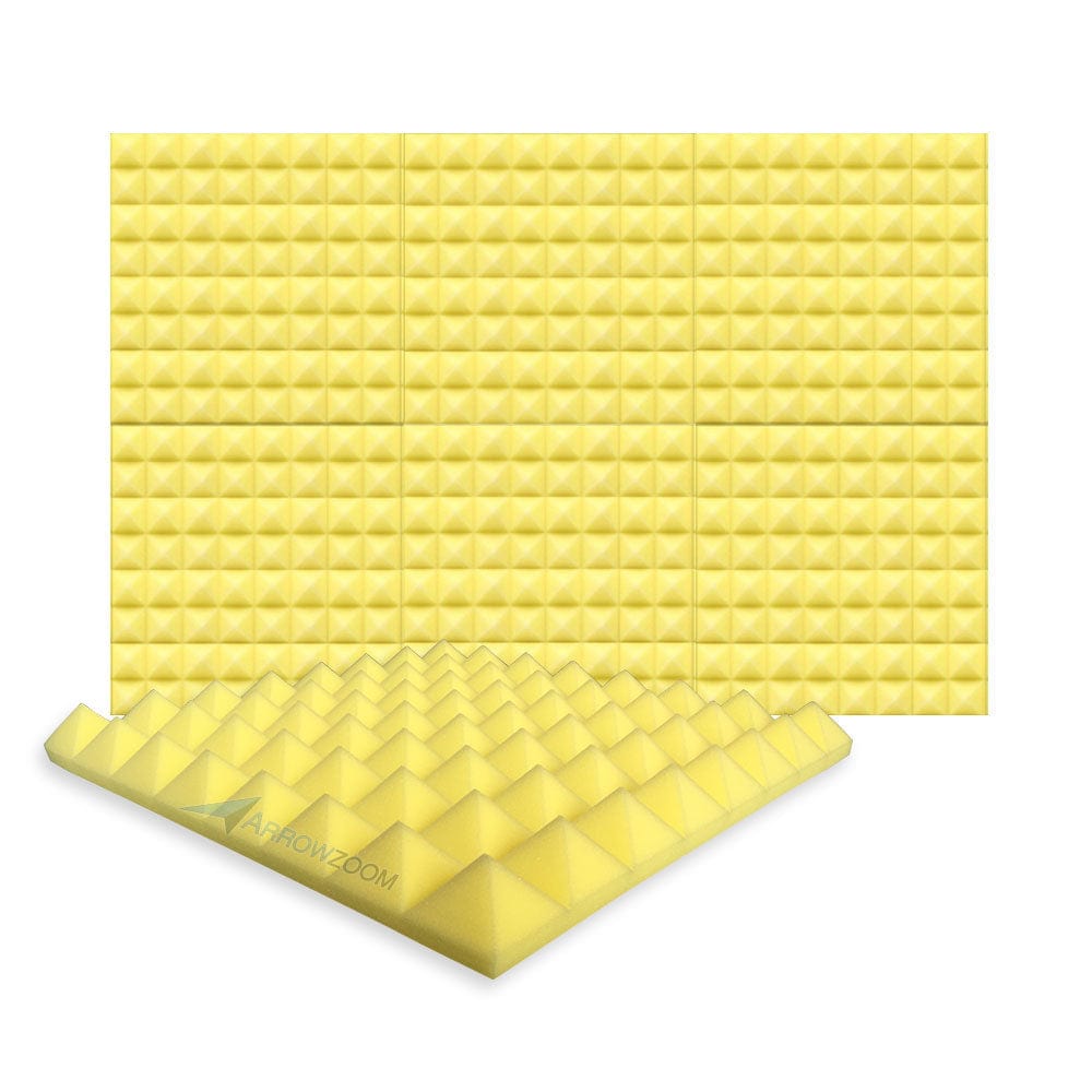 New 6 Pcs Bundle Pyramid Tiles Acoustic Panels Sound Absorption Studio Soundproof Foam 8 Colors KK1034
