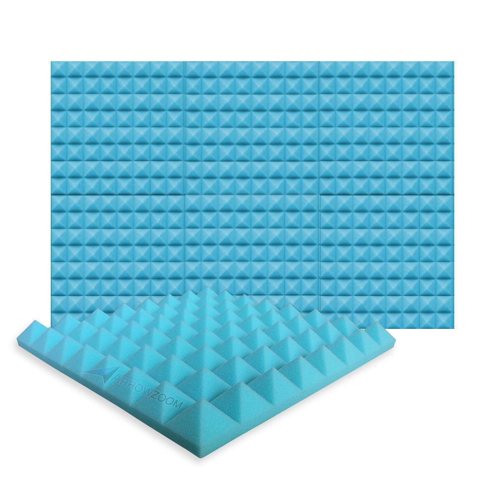 New 6 Pcs Bundle Pyramid Tiles Acoustic Panels Sound Absorption Studio Soundproof Foam 8 Colors KK1034