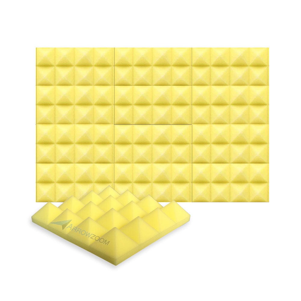 New 6 Pcs Bundle Pyramid Tiles Acoustic Panels Sound Absorption Studio Soundproof Foam 8 Colors KK1034