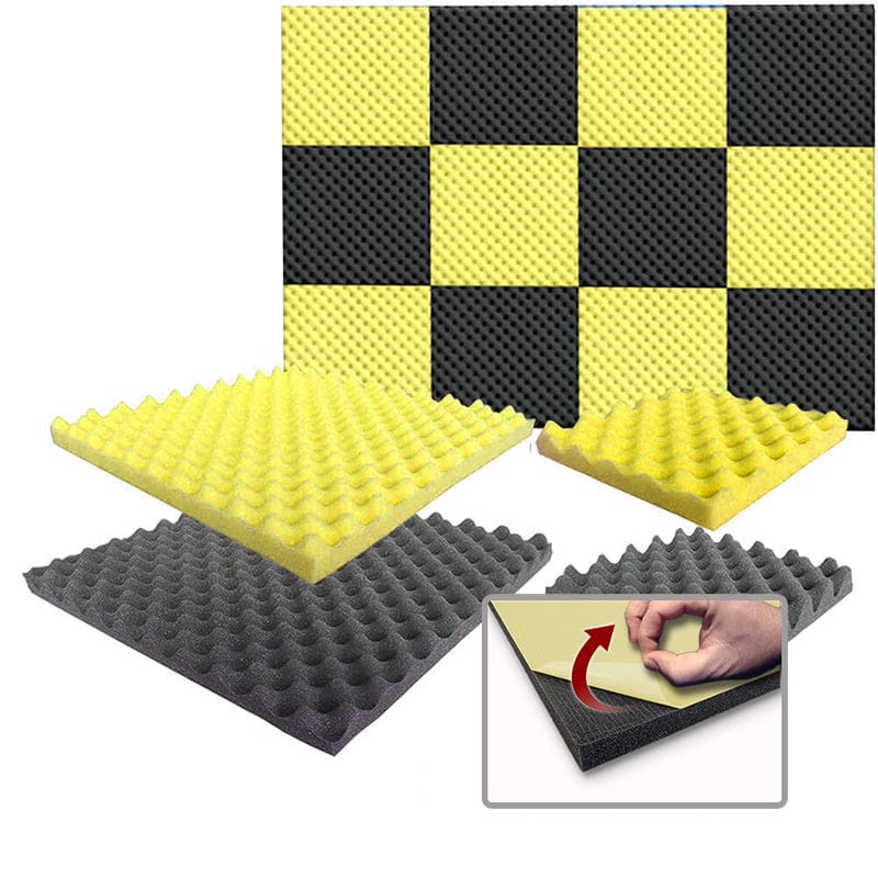 silexofy Eggcrate Convoluted Series Acoustic Foam - Black x Yellow Bundle - KK1052
