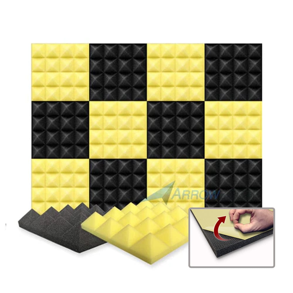 silexofy Pyramid Series Acoustic Foam - Black x Yellow Bundle - KK1034