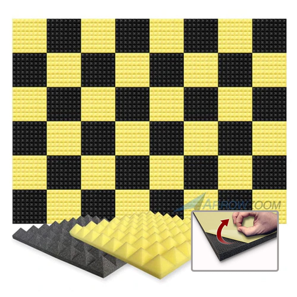 silexofy Pyramid Series Acoustic Foam - Black x Yellow Bundle - KK1034