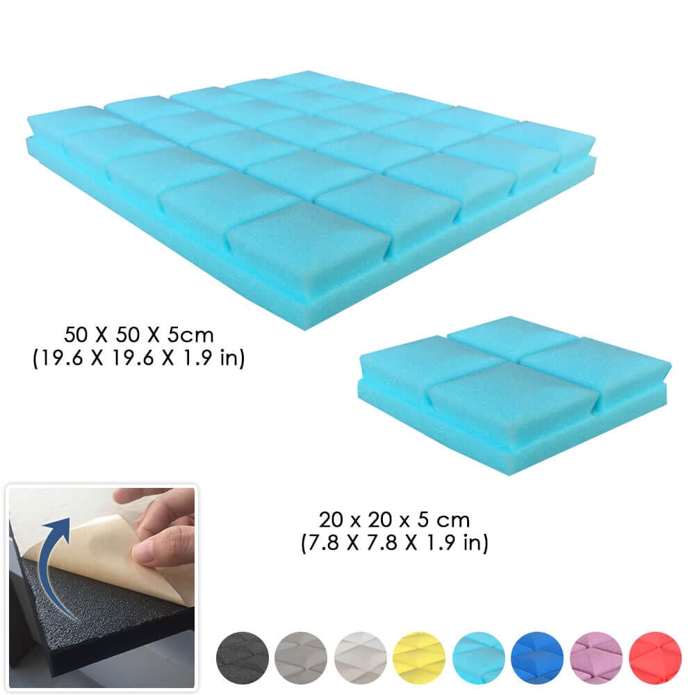 silexofy Hemisphere Grid Adhesive Backed Series Acoustic Foam - Solid Colors - KK1056