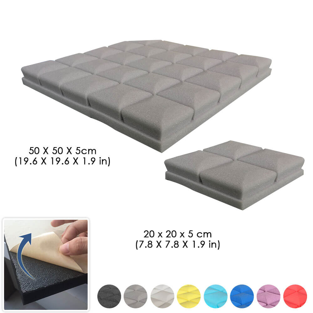 silexofy Hemisphere Grid Adhesive Backed Series Acoustic Foam - Solid Colors - KK1056
