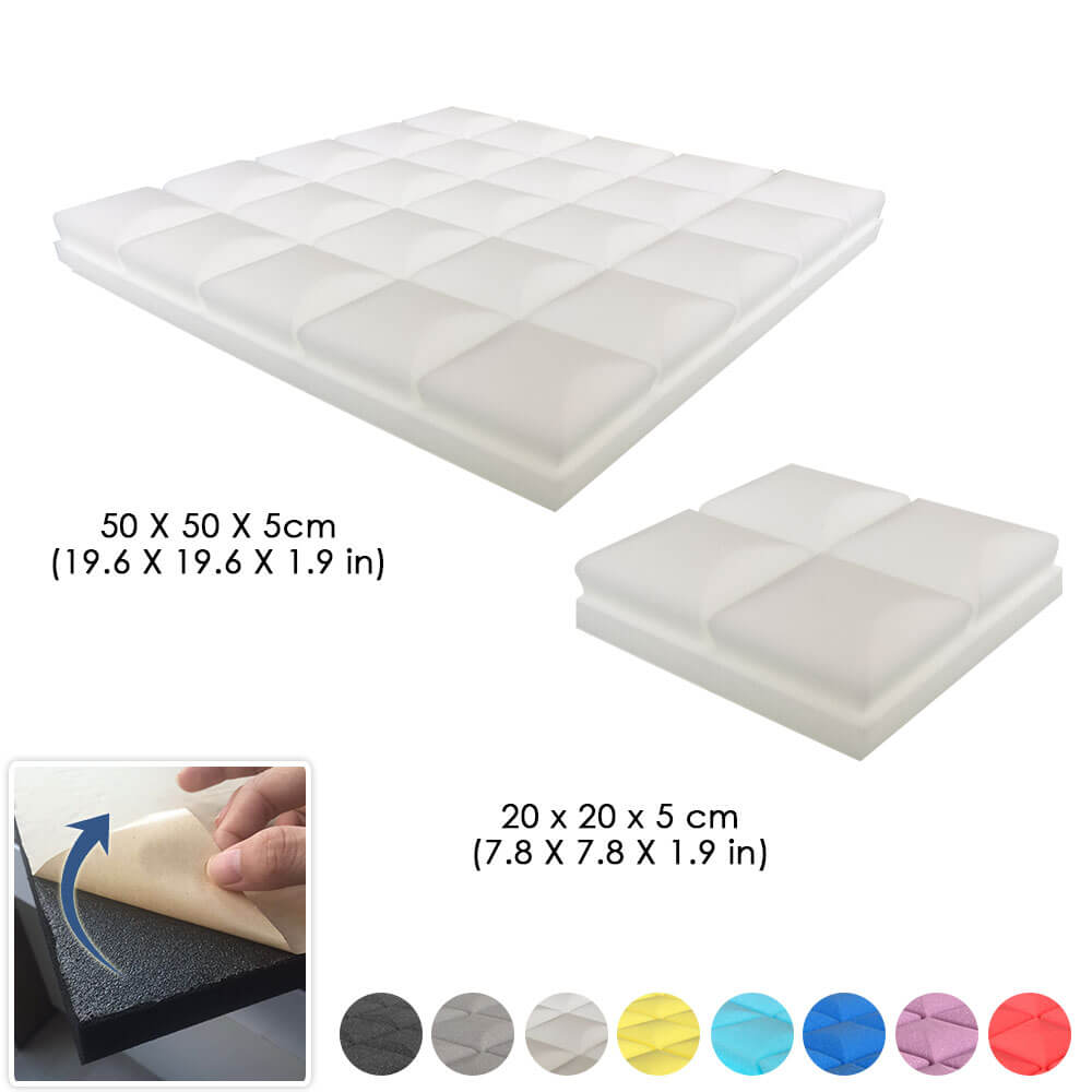 silexofy Hemisphere Grid Adhesive Backed Series Acoustic Foam - Solid Colors - KK1056