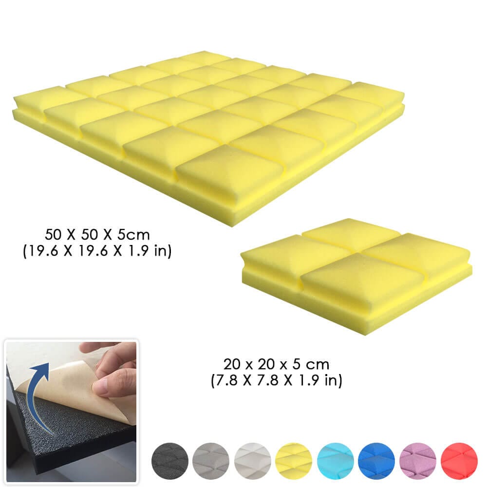 silexofy Hemisphere Grid Adhesive Backed Series Acoustic Foam - Solid Colors - KK1056