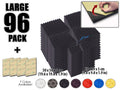 New 96 pcs Bundle Pyramid Adhesive Backed Tiles Acoustic Panels Sound Absorption Studio Soundproof Foam 7 Colors KK1053