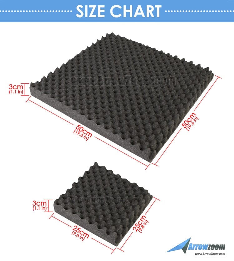 silexofy Egg Crate Adhesive Backed Series Acoustic Foam - Solid Colors - KK1219