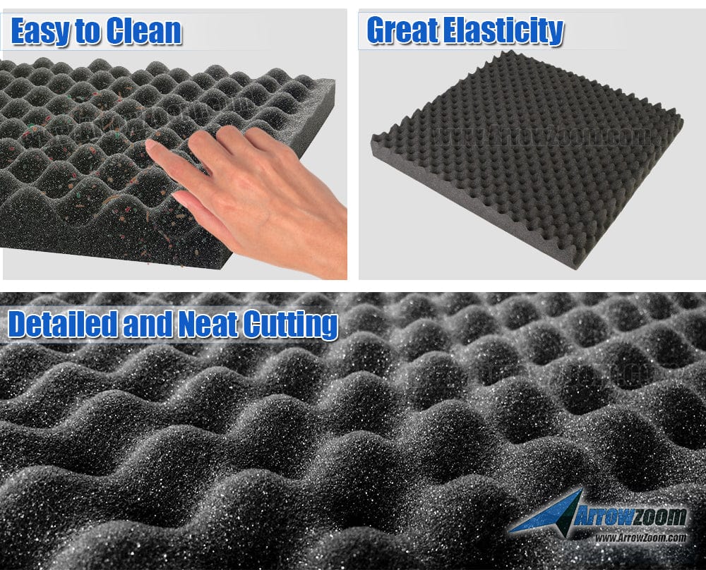 silexofy Egg Crate Adhesive Backed Series Acoustic Foam - Solid Colors - KK1219