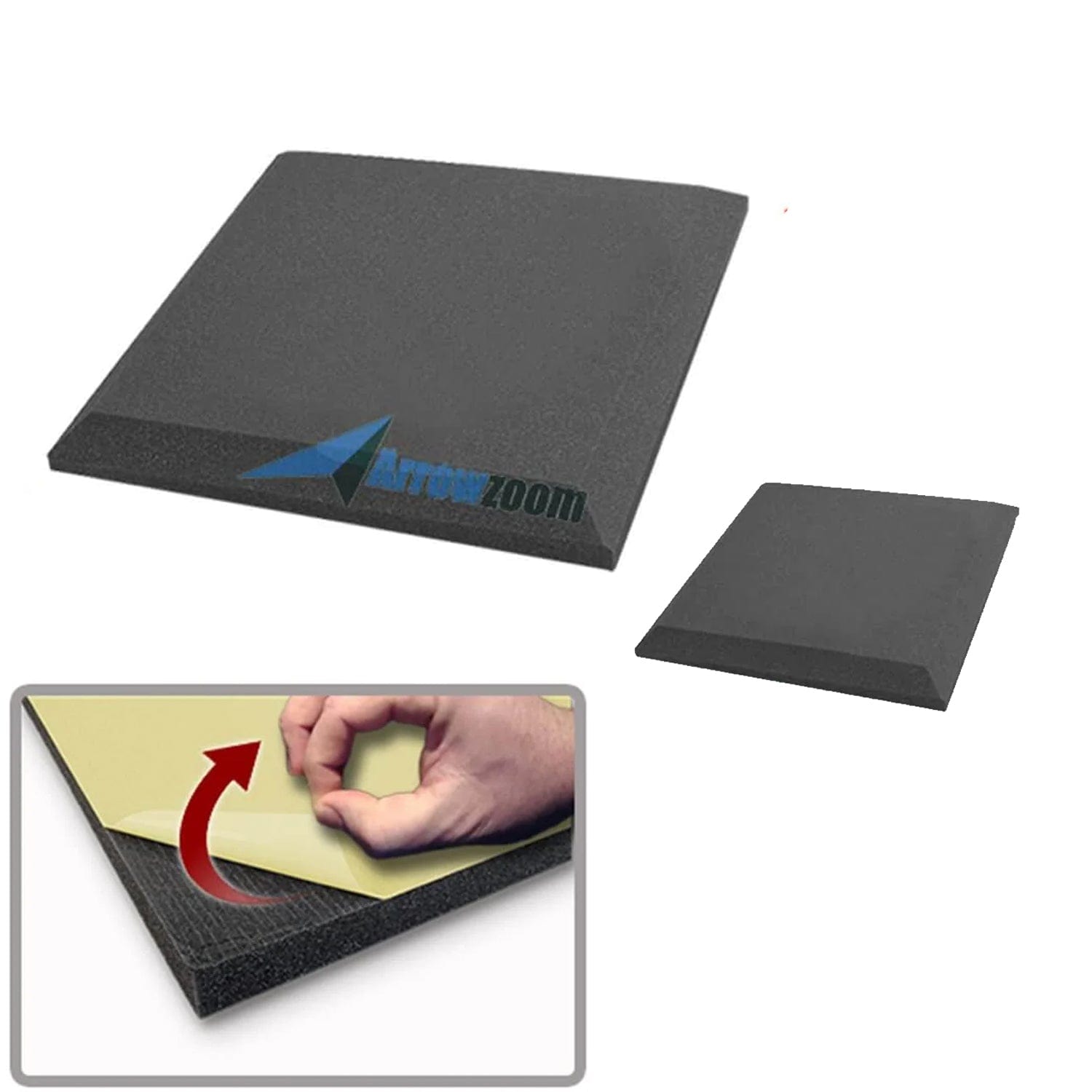silexofy Flat Bevel Adhesive Backed Tile Series Acoustic Foam - Solid Colors - KK1055