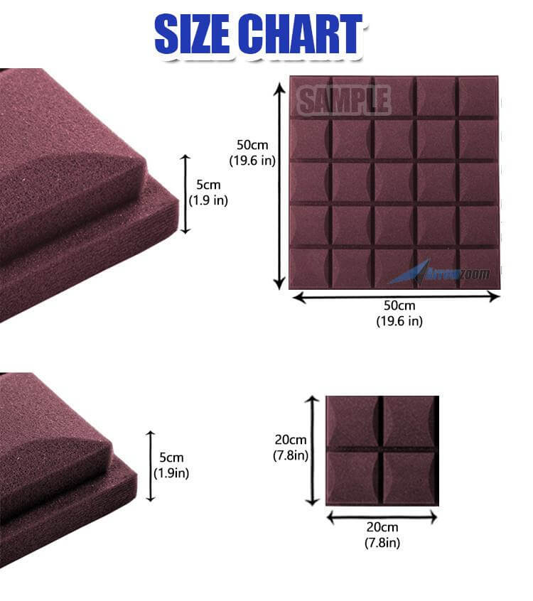 silexofy Hemisphere Grid Adhesive Backed Series Acoustic Foam - Solid Colors - KK1056