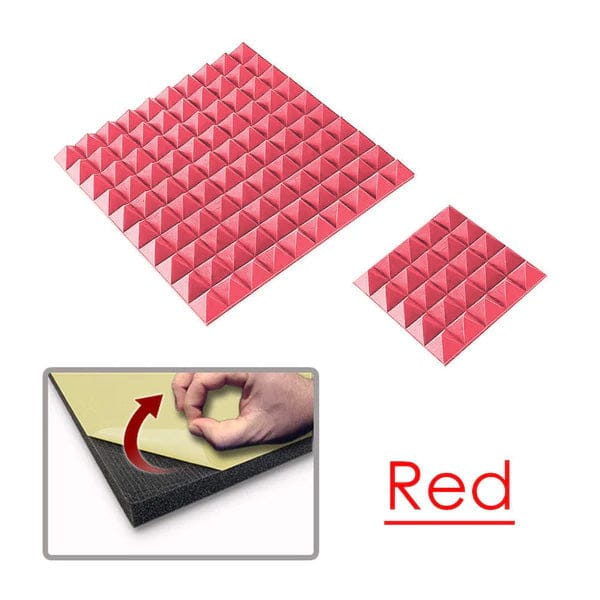 silexofy Pyramid Adhesive Backed Tiles Series Acoustic Foam - Solid Colors - KK1034