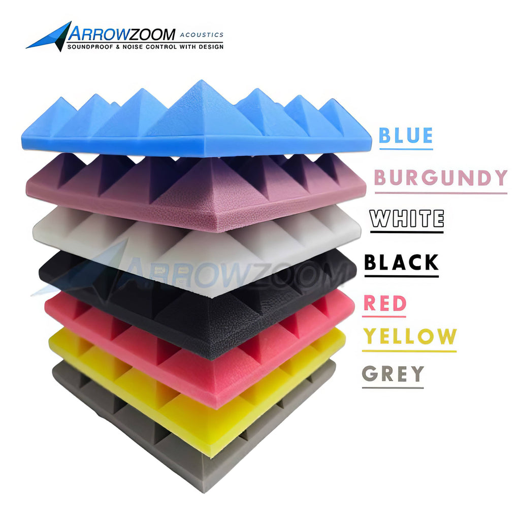 silexofy Pyramid Adhesive Backed Tiles Series Acoustic Foam - Solid Colors - KK1034