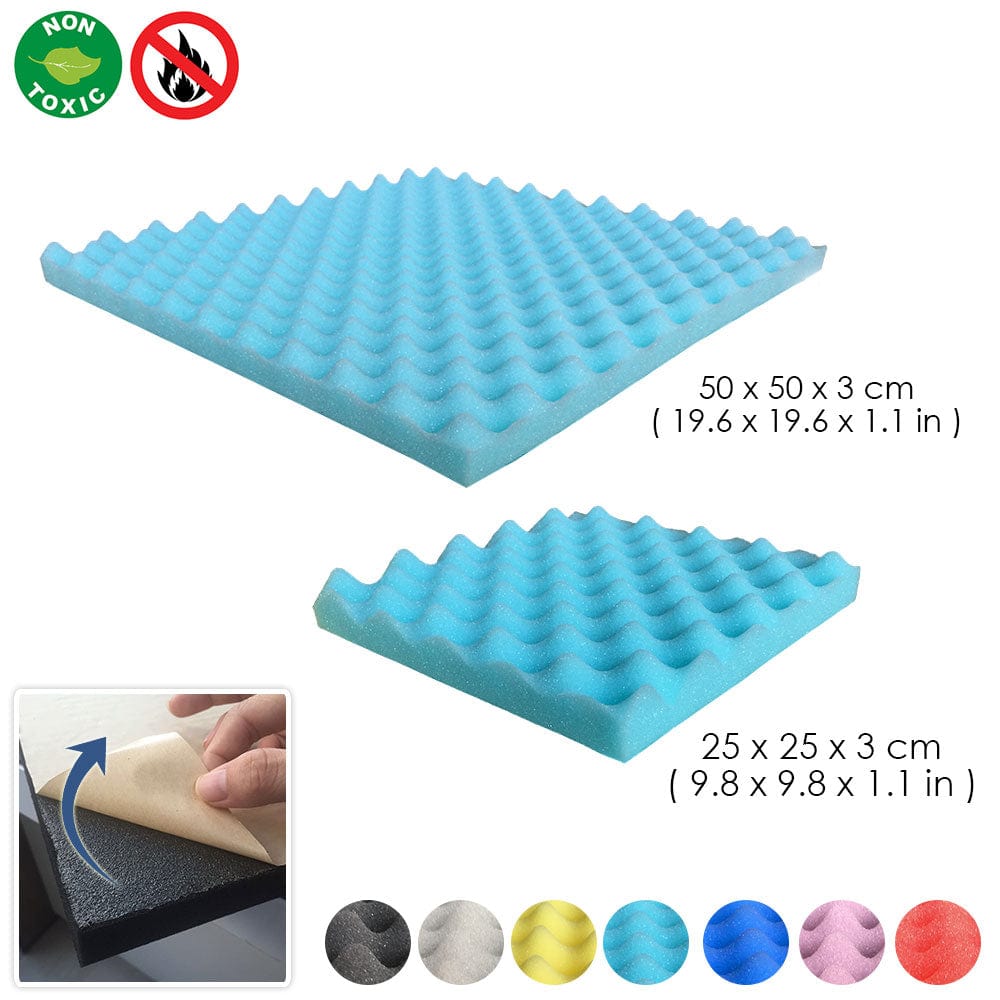 silexofy Egg Crate Adhesive Backed Series Acoustic Foam - Solid Colors - KK1219