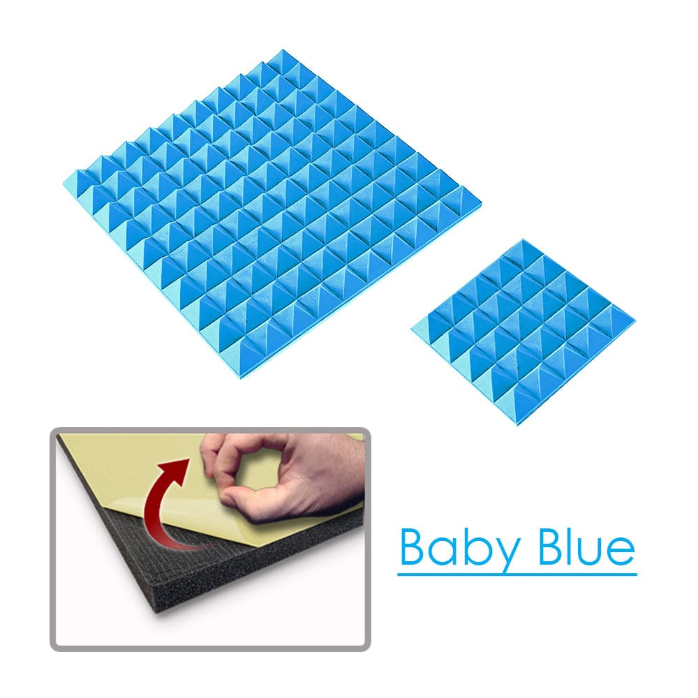 silexofy Pyramid Adhesive Backed Tiles Series Acoustic Foam - Solid Colors - KK1034