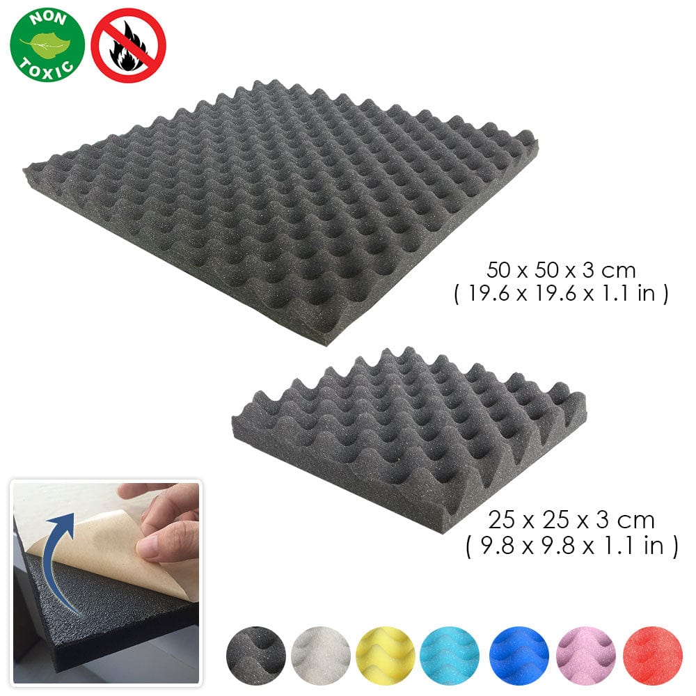 silexofy Egg Crate Adhesive Backed Series Acoustic Foam - Solid Colors - KK1219