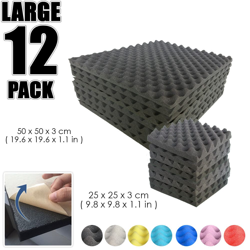 silexofy Egg Crate Adhesive Backed Series Acoustic Foam - Solid Colors - KK1219