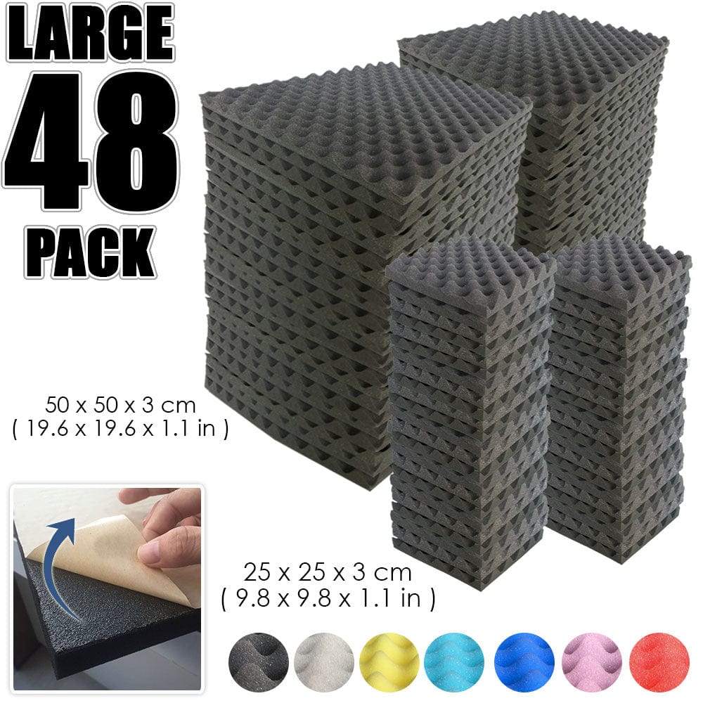 silexofy Egg Crate Adhesive Backed Series Acoustic Foam - Solid Colors - KK1219