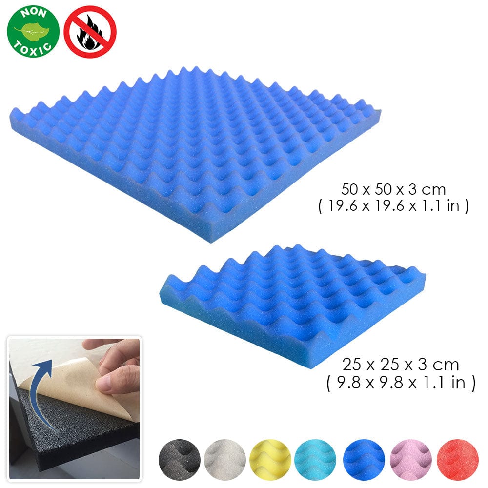 silexofy Egg Crate Adhesive Backed Series Acoustic Foam - Solid Colors - KK1219