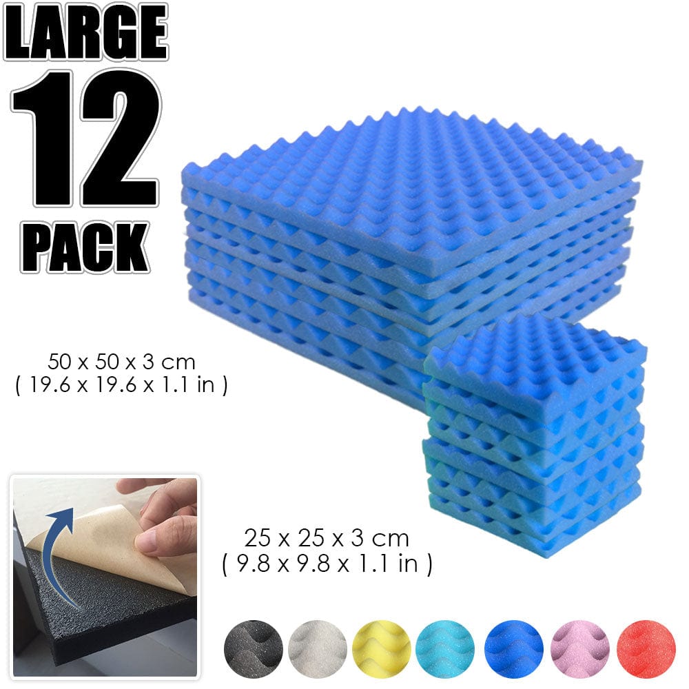 silexofy Egg Crate Adhesive Backed Series Acoustic Foam - Solid Colors - KK1219