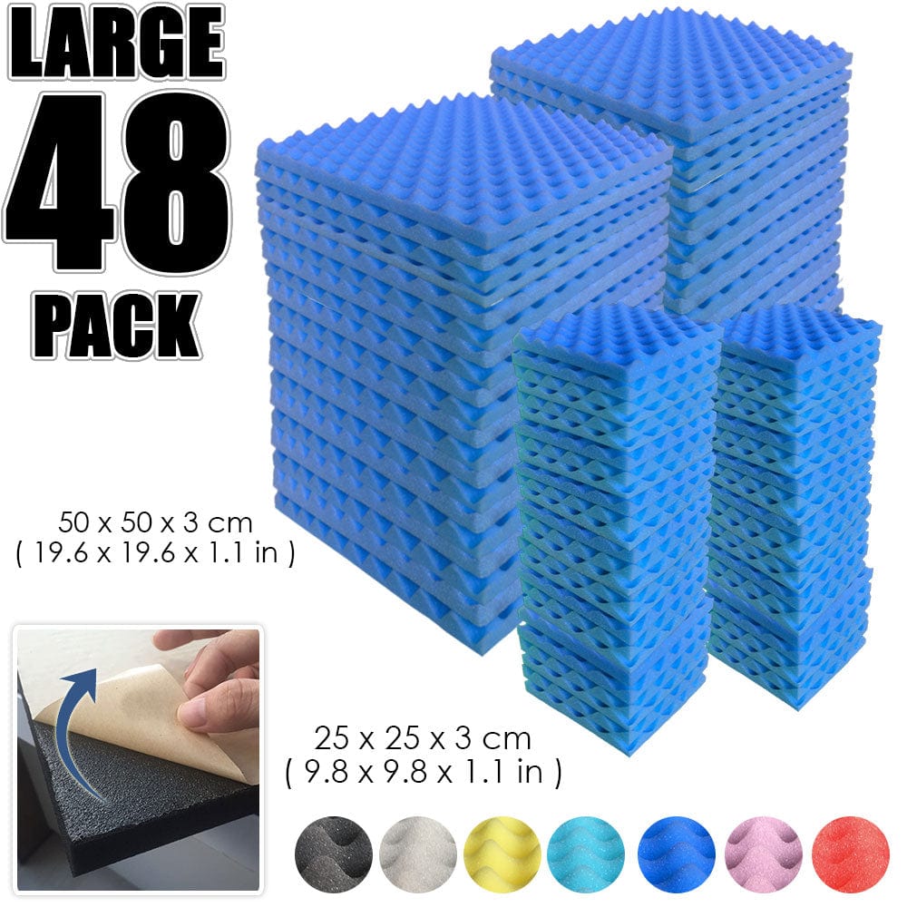 silexofy Egg Crate Adhesive Backed Series Acoustic Foam - Solid Colors - KK1219