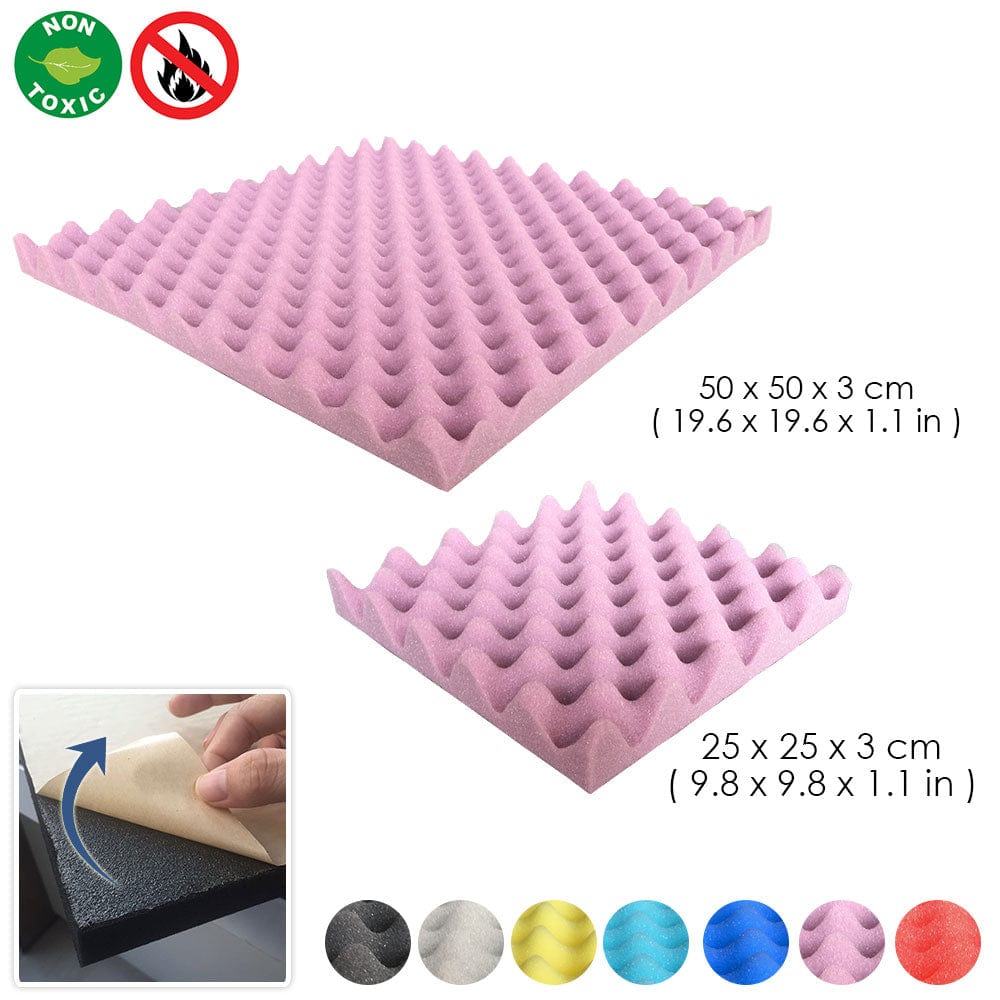 silexofy Egg Crate Adhesive Backed Series Acoustic Foam - Solid Colors - KK1219