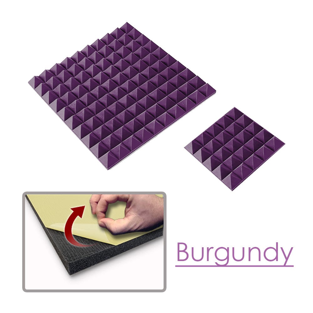 silexofy Pyramid Adhesive Backed Tiles Series Acoustic Foam - Solid Colors - KK1034