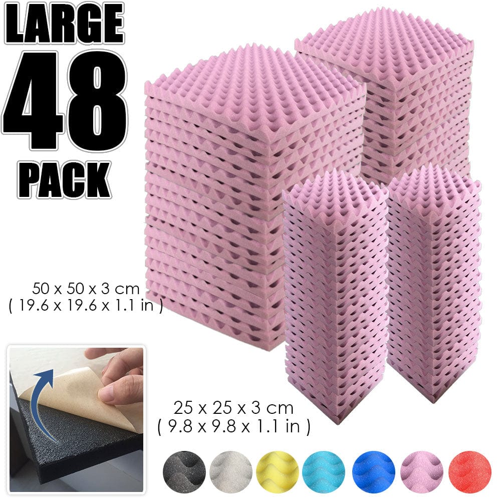 silexofy Egg Crate Adhesive Backed Series Acoustic Foam - Solid Colors - KK1219