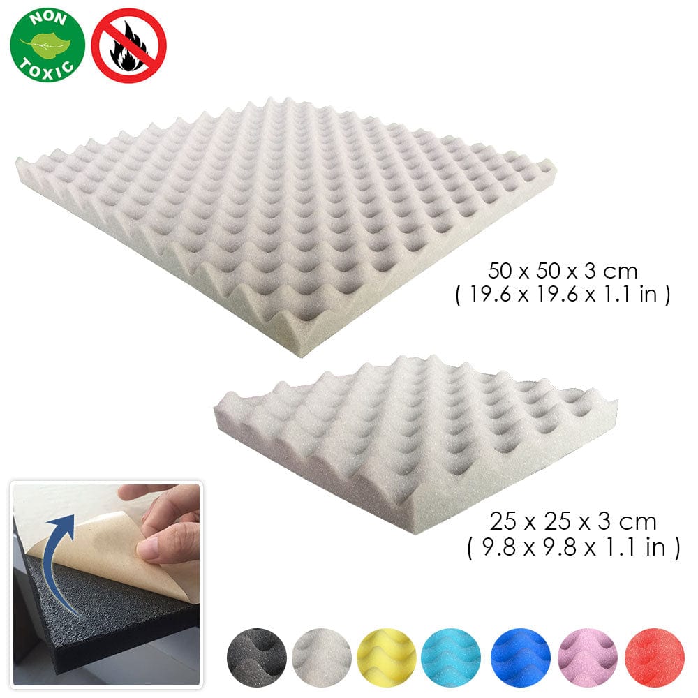 silexofy Egg Crate Adhesive Backed Series Acoustic Foam - Solid Colors - KK1219