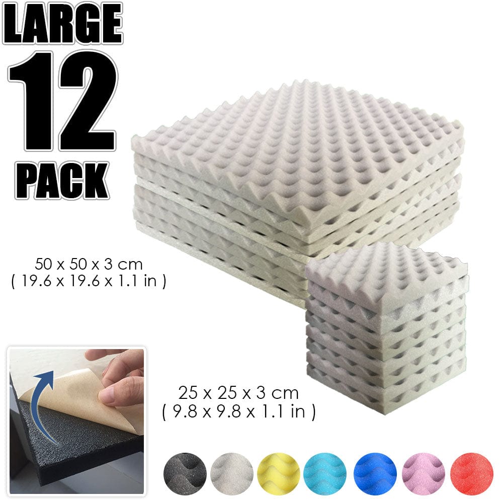 silexofy Egg Crate Adhesive Backed Series Acoustic Foam - Solid Colors - KK1219