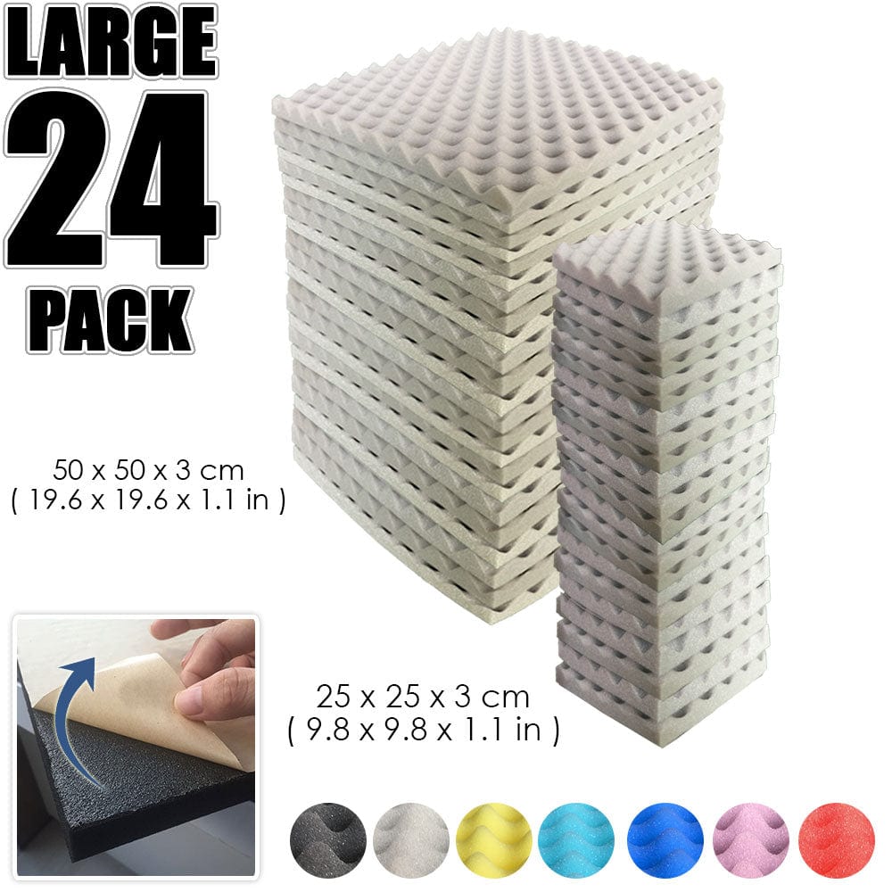 silexofy Egg Crate Adhesive Backed Series Acoustic Foam - Solid Colors - KK1219