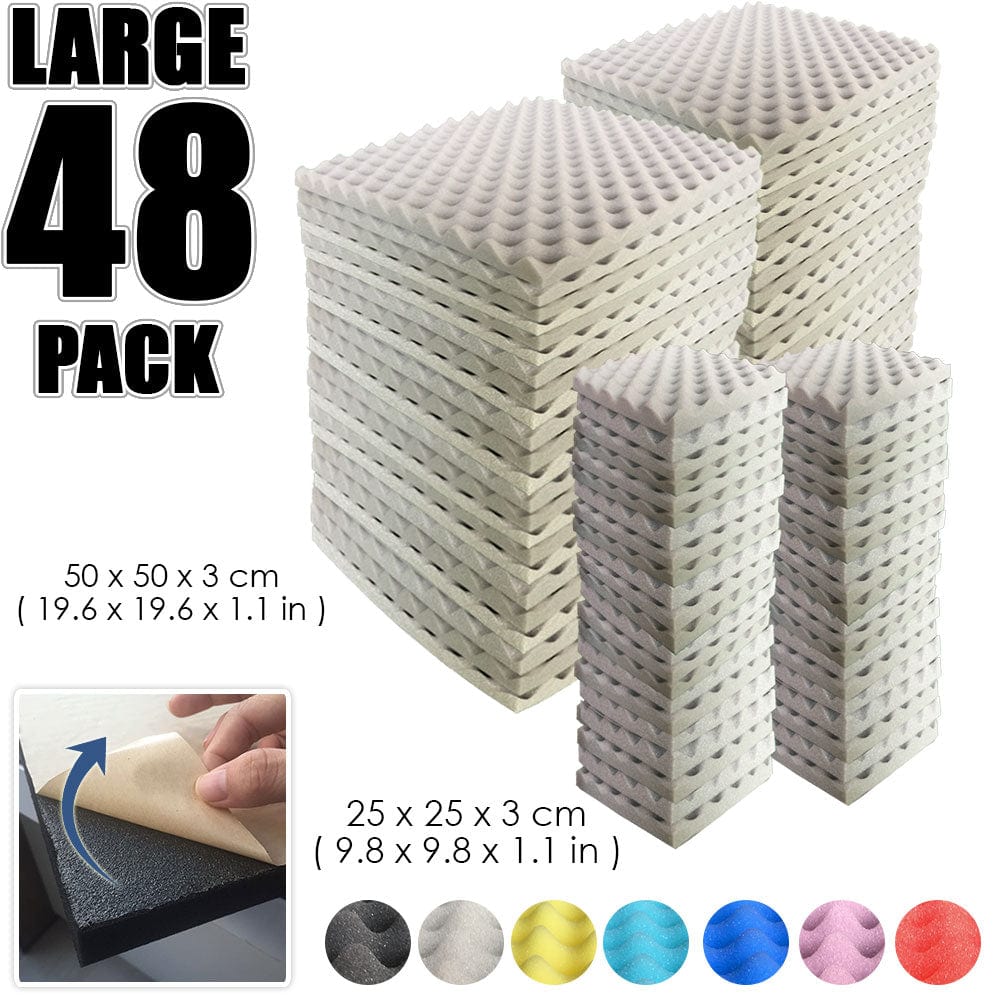 silexofy Egg Crate Adhesive Backed Series Acoustic Foam - Solid Colors - KK1219