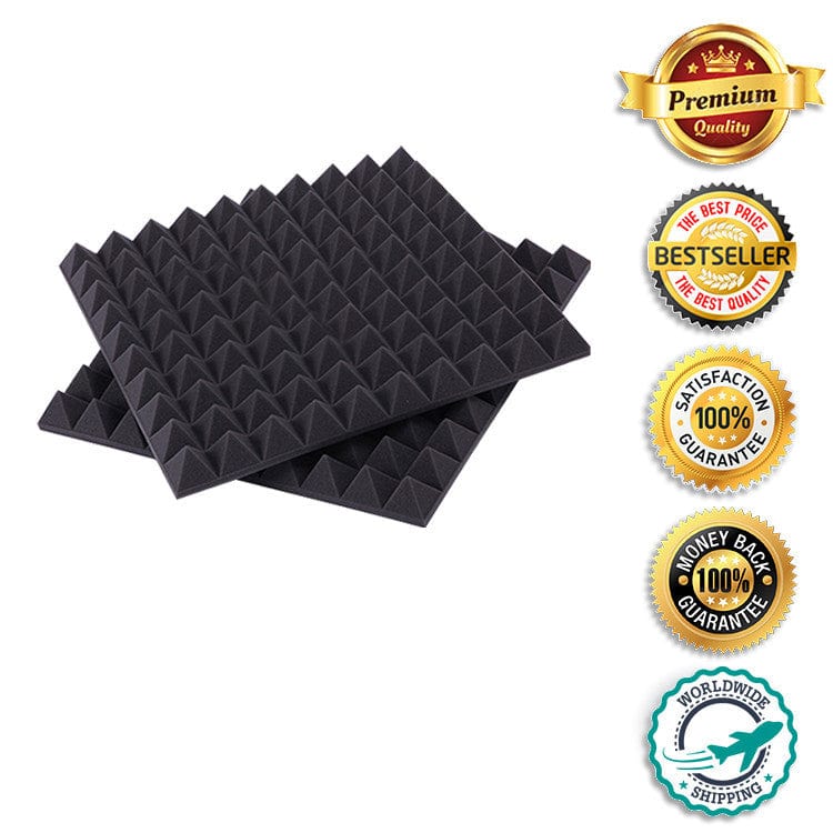 New Pyramid Adhesive Backed Tiles Acoustic Panels Sound Absorption Studio Soundproof Foam 7 Colors KK1053