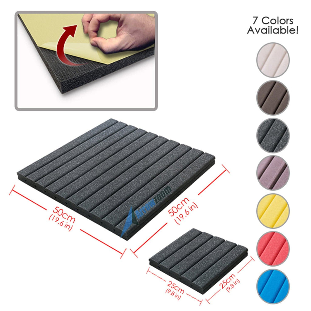 New Wedge Adhesive Backed Tiles Acoustic Panels Sound Absorption Studio Soundproof Foam 7 Colors KK1054