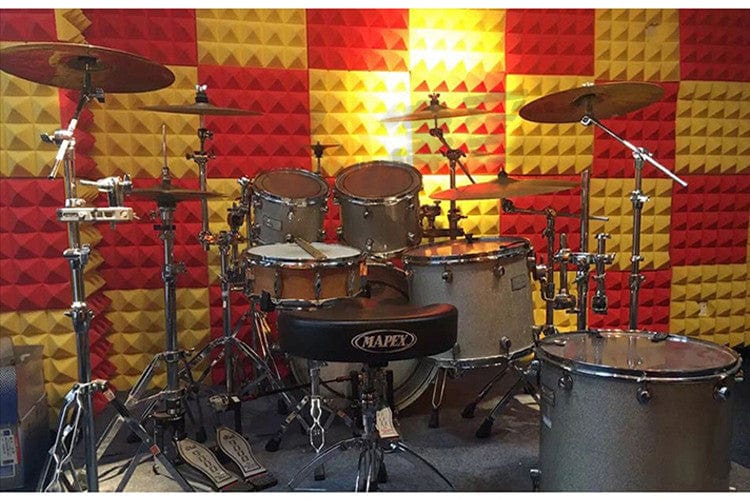 New Wedge Adhesive Backed Tiles Acoustic Panels Sound Absorption Studio Soundproof Foam 7 Colors KK1054