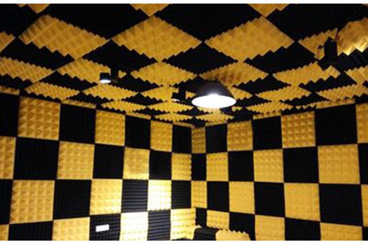 New Wedge Adhesive Backed Tiles Acoustic Panels Sound Absorption Studio Soundproof Foam 7 Colors KK1054