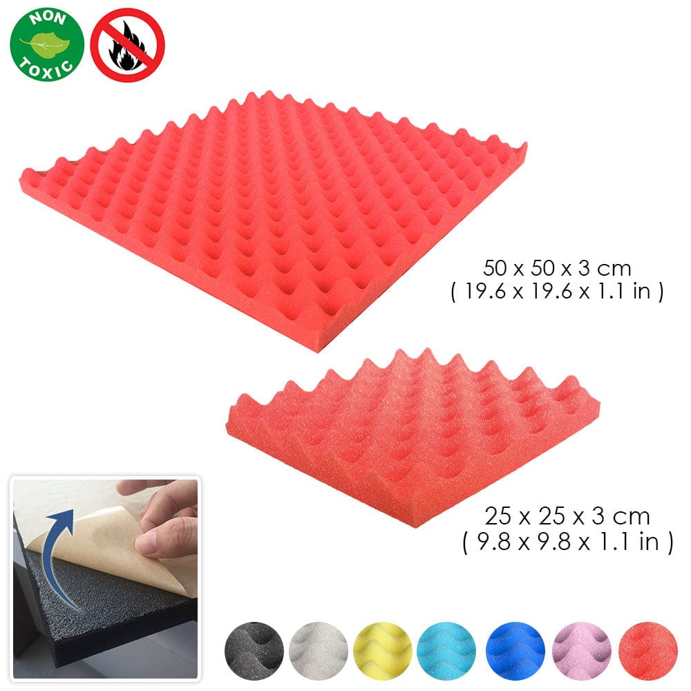 silexofy Egg Crate Adhesive Backed Series Acoustic Foam - Solid Colors - KK1219