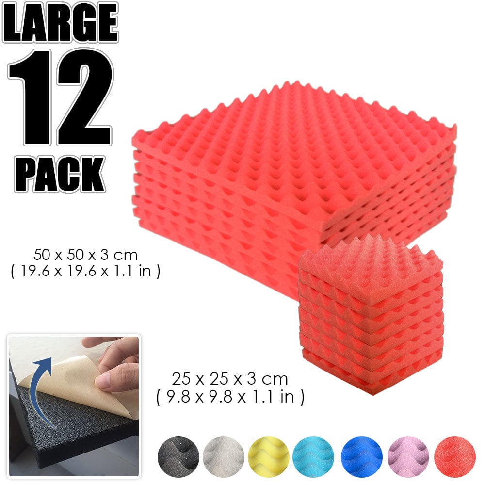 silexofy Egg Crate Adhesive Backed Series Acoustic Foam - Solid Colors - KK1219